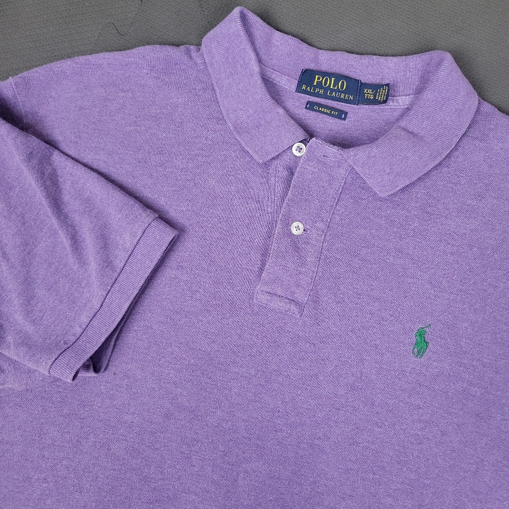 Ralph Lauren Polo Purple Short Sleeve Shirt Pony Logo Men's XXL Classic Fit